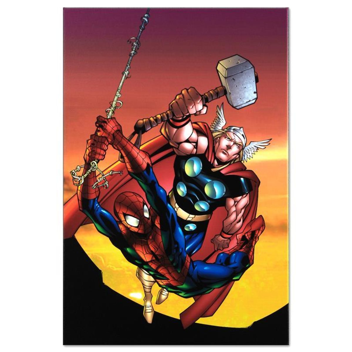 Marvel Comics "Marvel Age Spider-Man Team Up #4" Numbered Limited Edition Giclee on Canvas by Randy Green with COA.