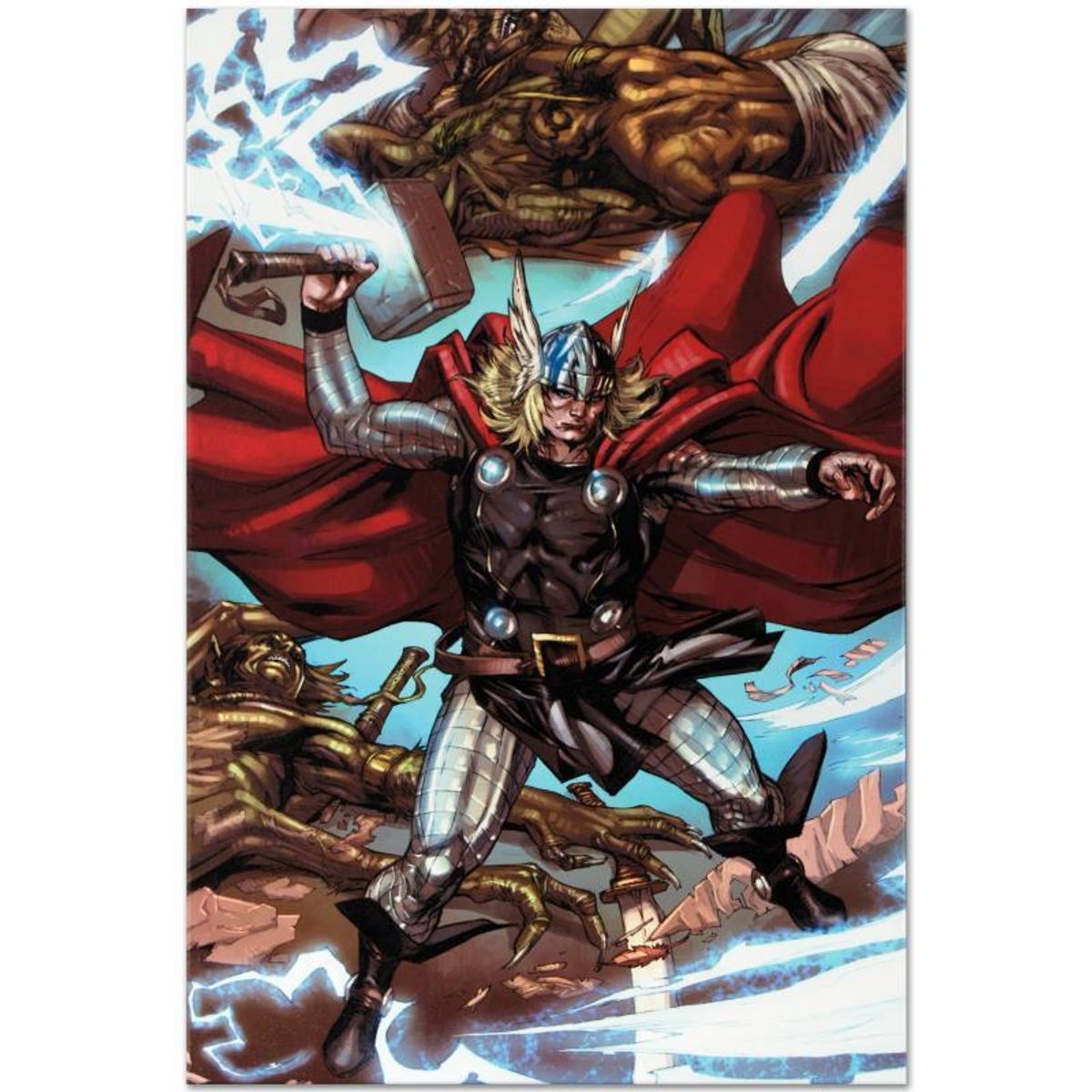 Marvel Comics "Thor: Heaven and Earth #3" Numbered Limited Edition Giclee on Canvas by Pascal Alixe with COA.