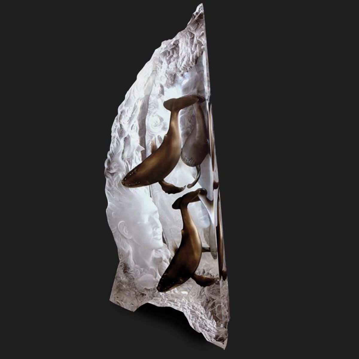 Dan Medina, "Trinity" Limited Edition Mixed Media Lucite Sculpture with COA.