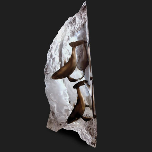 Dan Medina, "Trinity" Limited Edition Mixed Media Lucite Sculpture with COA.