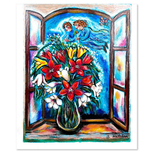 Alex Meilichson, "Angel's Blossom" Hand Signed, Numbered Limited Edition Serigraph with Letter of Authenticity.