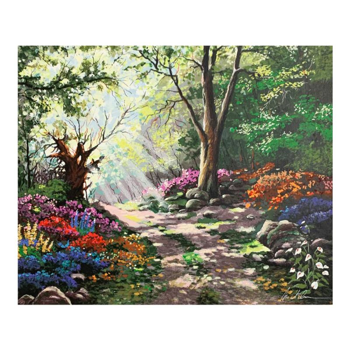 Anatoly Metlan, "Rays of Sunshine" Hand Signed Limited Edition Serigraph on Canvas with Letter of Authenticity.