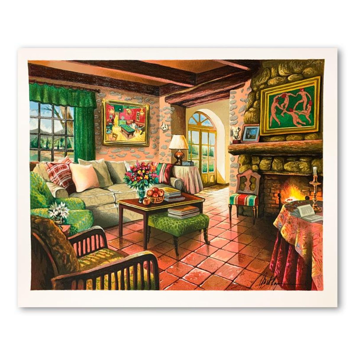 Anatoly Metlan, "Homage to Matisse" Hand Signed Limited Edition Serigraph on Paper with Letter of Authenticity.