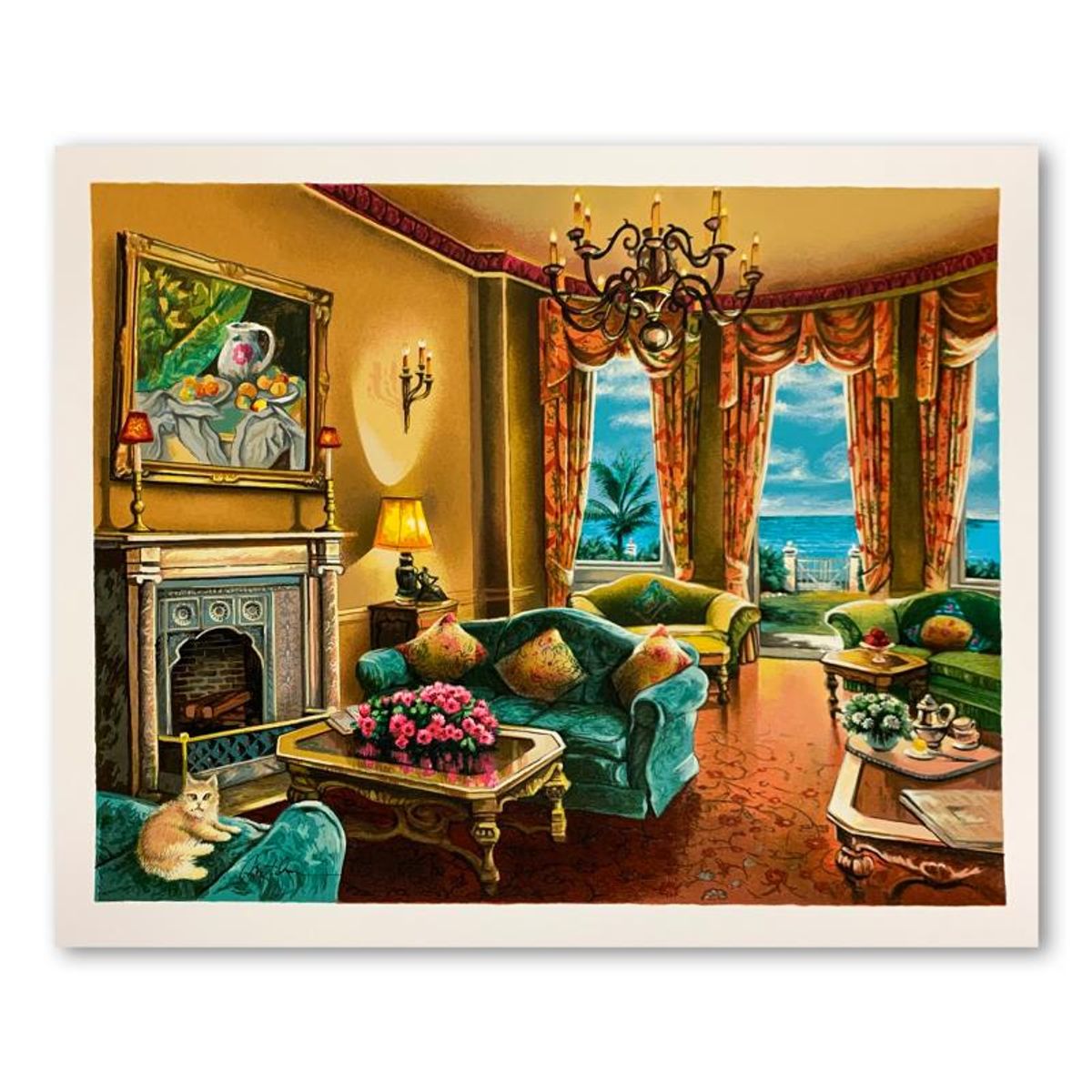 Anatoly Metlan, "Sunny Day in Florida" Hand Signed Limited Edition Serigraph on Paper with Letter of Authenticity.
