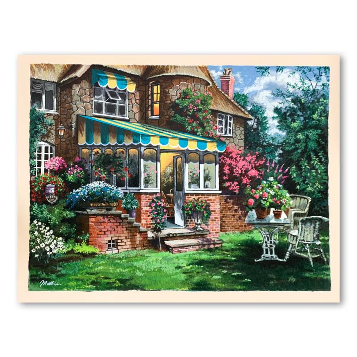 Anatoly Metlan, "Greenhouse" Limited Edition Serigraph, Numbered and Hand Signed with Letter of Authenticity.
