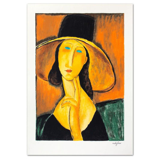 Amedeo Modigliani (1884-1920), "Protrait Of A Woman With Hat" Limited Edition Serigraph with Letter of Authenticity.