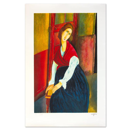 Amedeo Modigliani (1884-1920), "Jeanne Hebuterne" Limited Edition Lithograph with Letter of Authenticity.