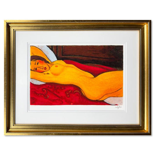 Amedeo Modigliani (1884-1920), "Nudo Sdraiato Con Le Mani Dietro La Testa" Framed Limited Edition Serigraph with Letter of Authenticity.