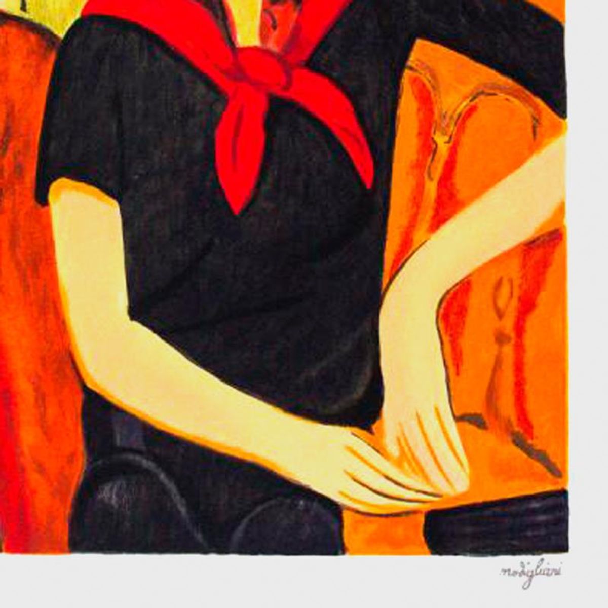 Amedeo Modigliani (1884-1920), "Jeanne Hebuterne" Framed Limited Edition Serigraph with Letter of Authenticity.