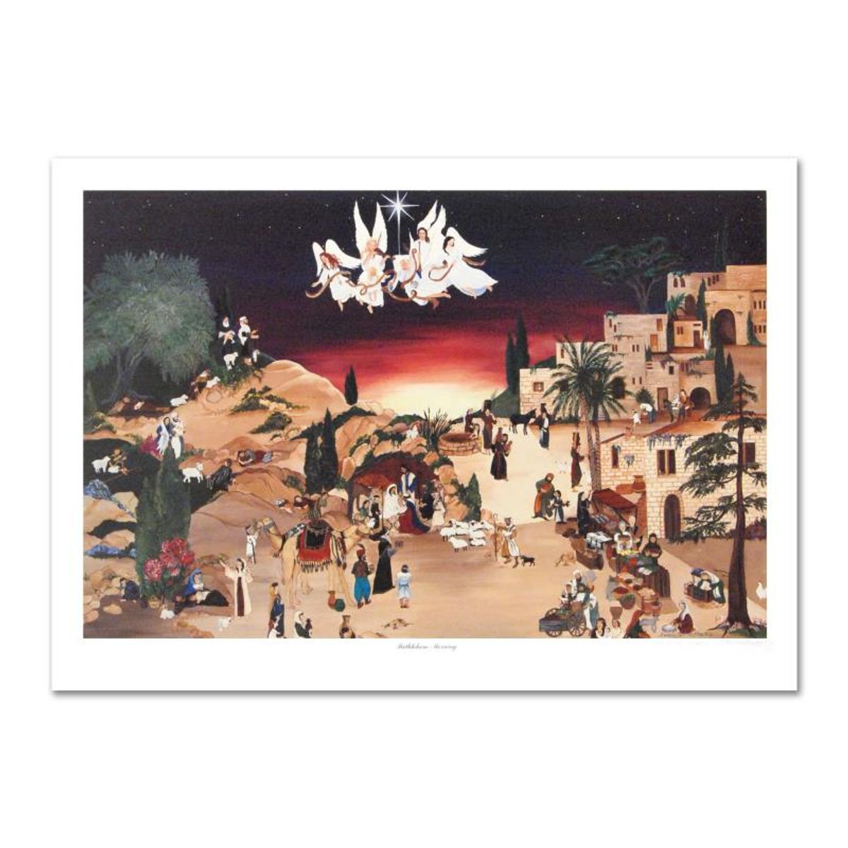 Deneille Spohn Moes, "Bethlehem Morning" Limited Edition Lithograph, Numbered and Hand Signed with Letter of Authenticity.
