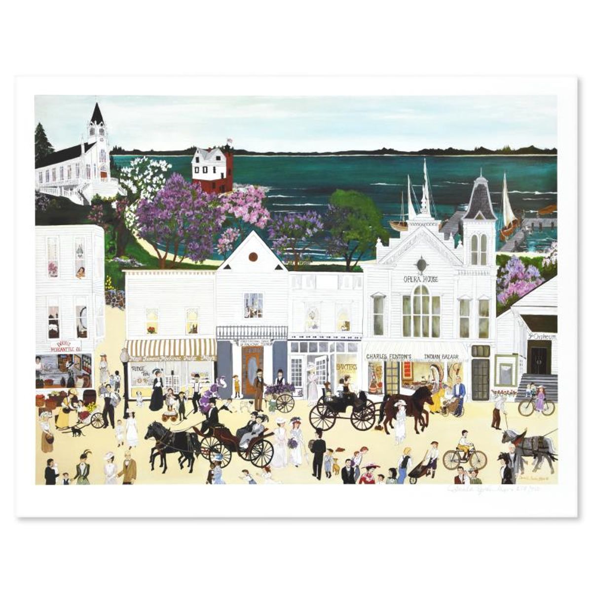 Deneille Spohn Moes, "Opera House" Limited Edition Serigraph, Numbered and Hand Signed with Letter of Authenticity.