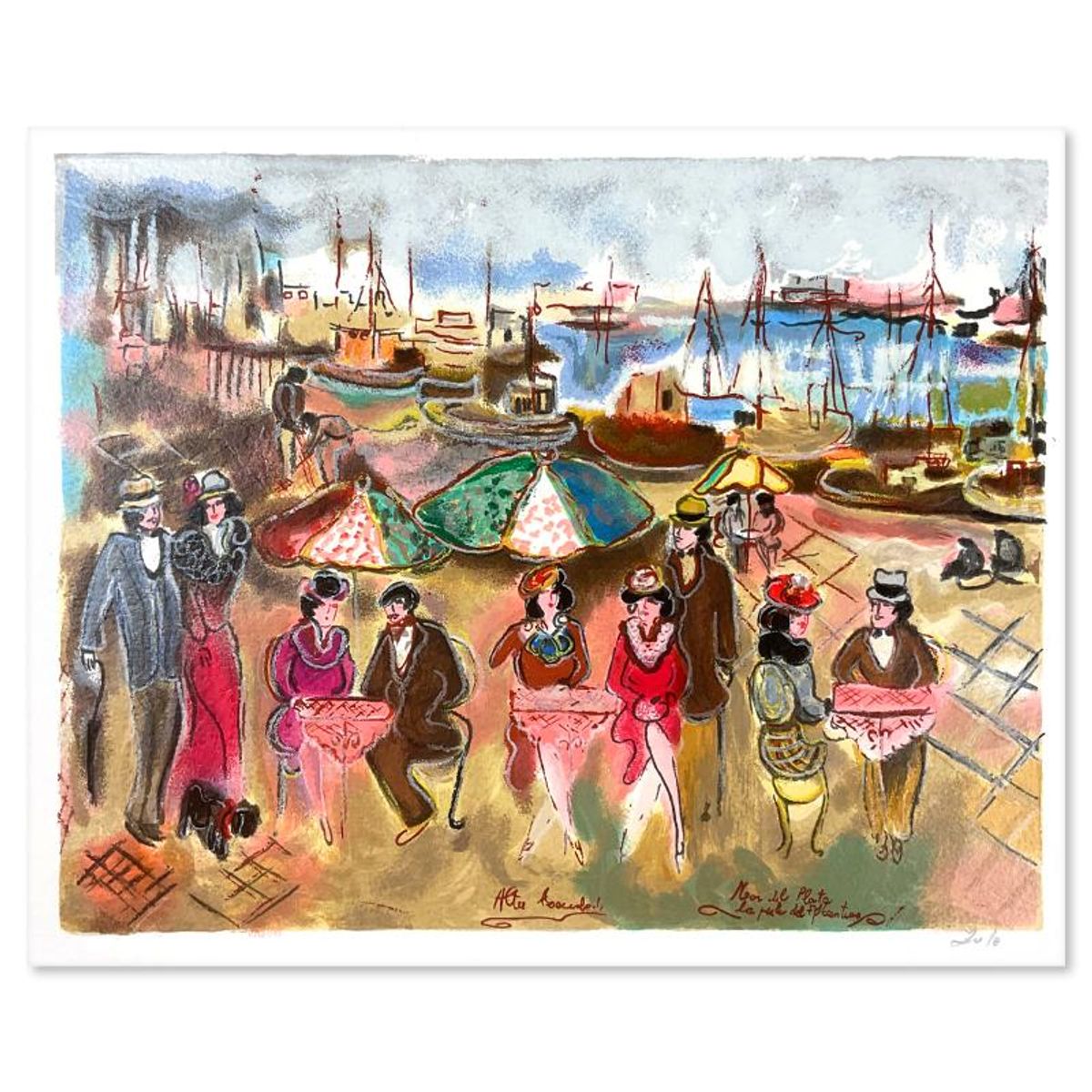 Zule Moskowitz, "Mar De Plata" Limited Edition Serigraph, Numbered and Hand Signed and with a Letter of Authenticity.