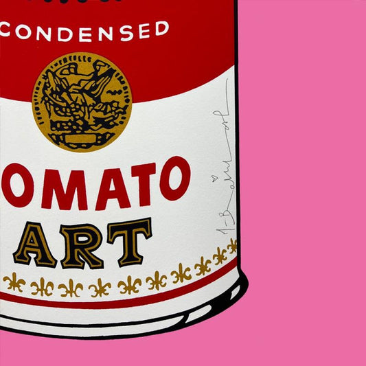 Mr. Brainwash, "Tomato Pop (Pink)" Framed Limited Edition Hand-Finished Silk Screen. Hand Signed and Certificate of Authenticity.