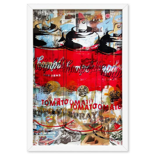 Mr. Brainwash, "Brainwash Spray" Custom Framed Plate Signed Offset Lithograph