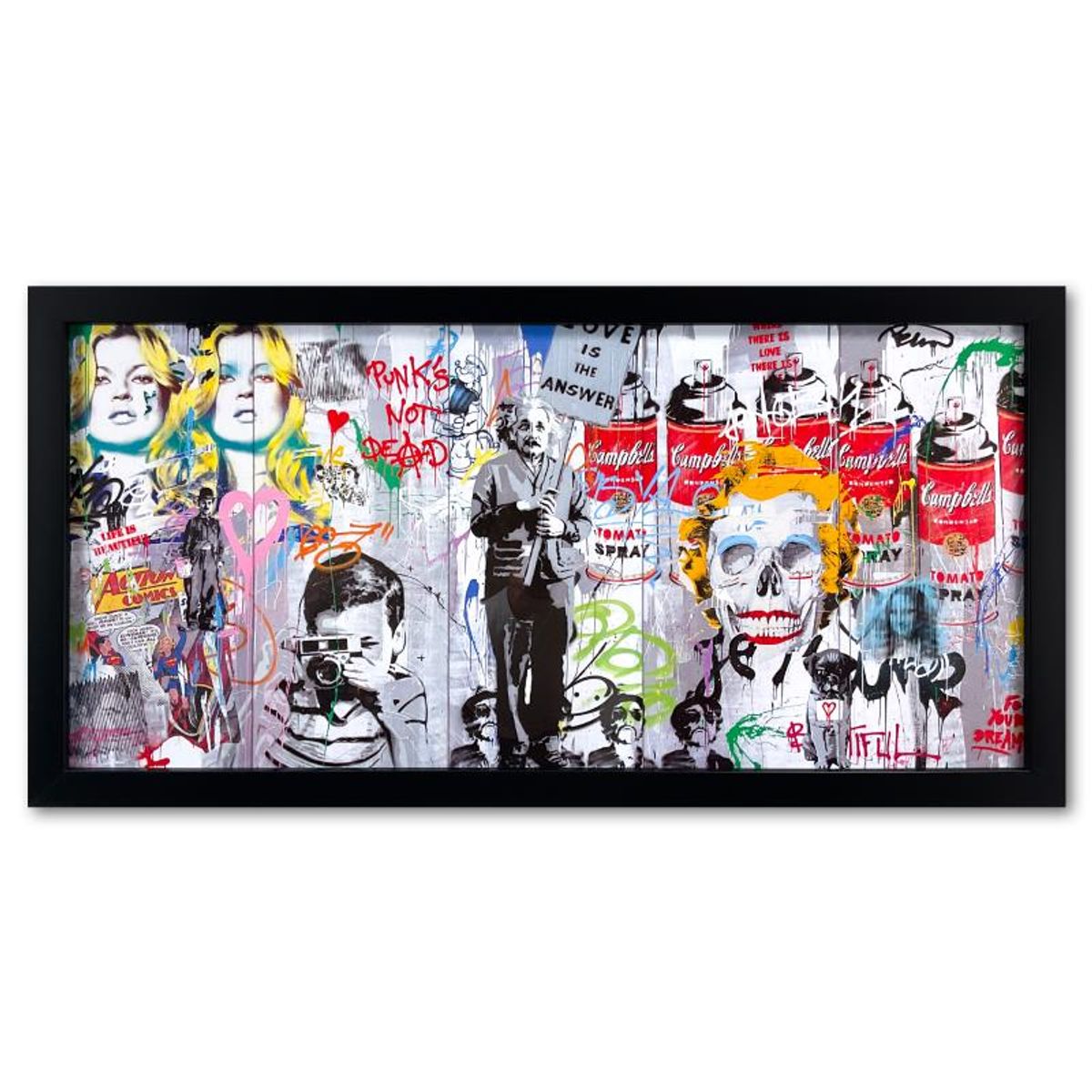 Mr. Brainwash, "Love is the Answer" Custom Framed Plate Signed Offset Lithograph.