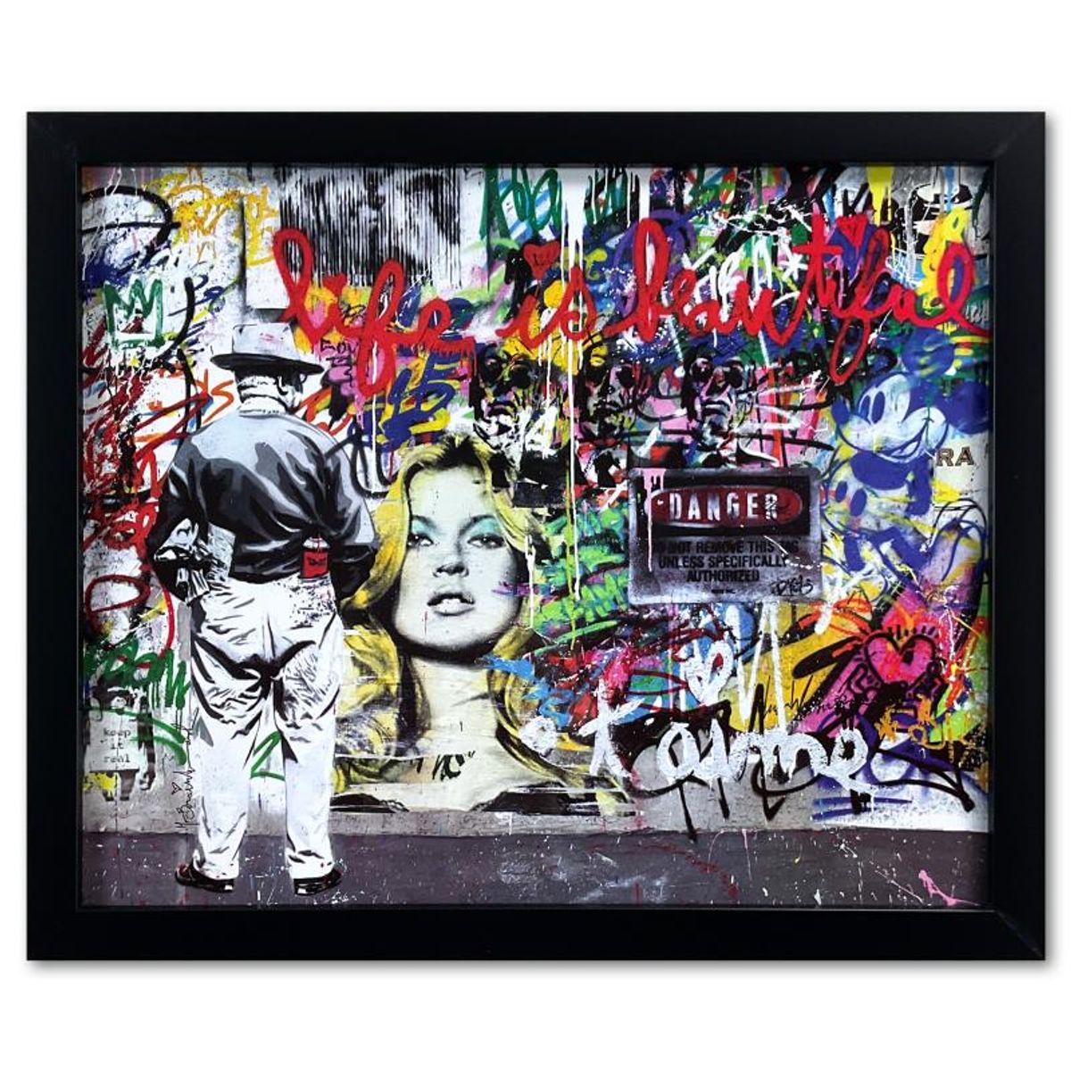 Mr. Brainwash, Custom Framed Plate Signed Offset Lithograph.