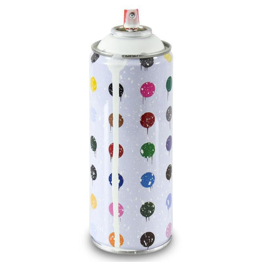 Mr. Brainwash, "Hirst Dots (White)" Limited Edition Hand Painted Spray Can with Plate Signature.