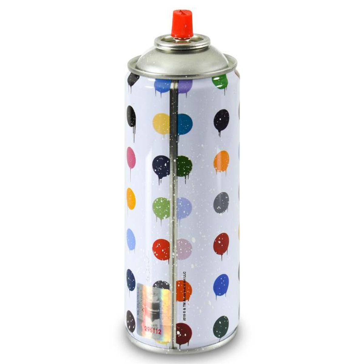 Mr. Brainwash, "Hirst Dots (White)" Limited Edition Hand Painted Spray Can with Plate Signature.