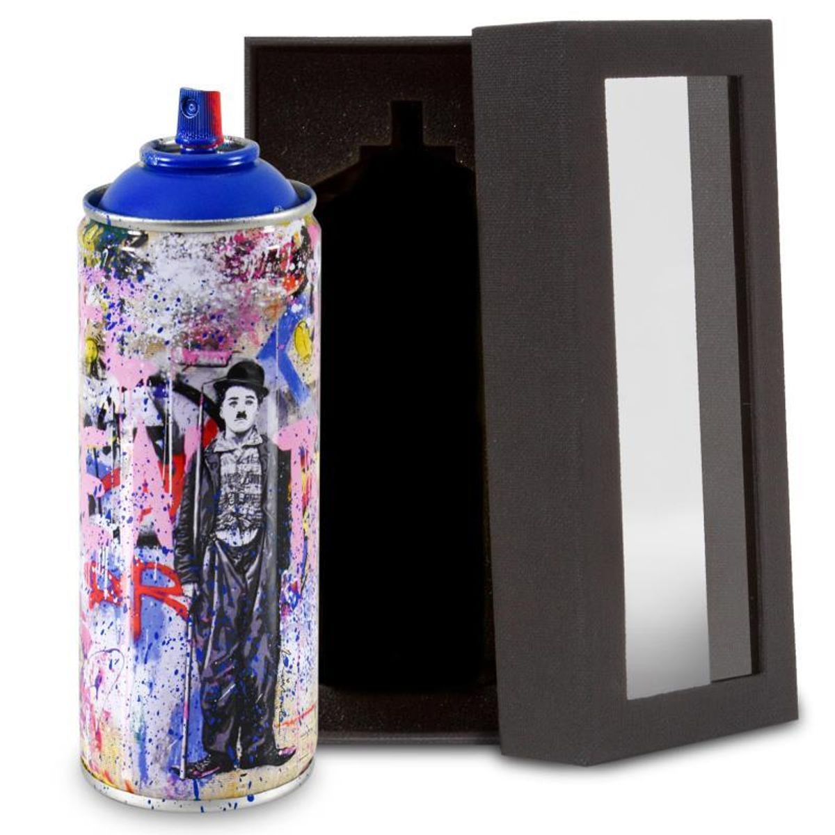 Mr. Brainwash, "Gold Rush (Blue)" Limited Edition Hand Painted Can with Plate Signature.