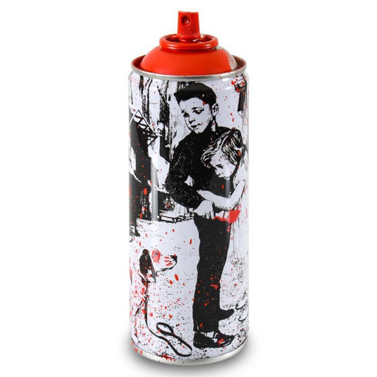 Mr. Brainwash, "Pup Art (Red)" Limited Edition Hand Painted Spray Can with Plate Signature.