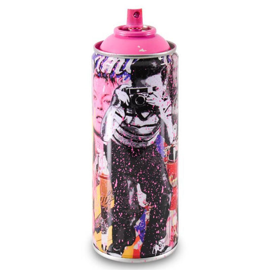 Mr. Brainwash, "Smile - Full (Pink)" Limited Edition Hand Painted Spray Can with Plate Signature.