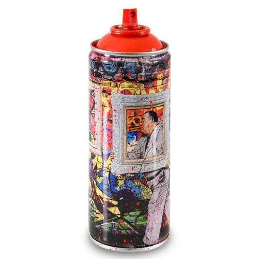 Mr. Brainwash, "Wall Frame (Red)" Limited Edition Hand Painted Spray Can with Plate Signature.