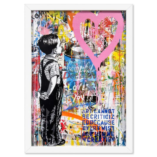 Mr. Brainwash, Custom Framed Plate Signed Offset Lithograph.