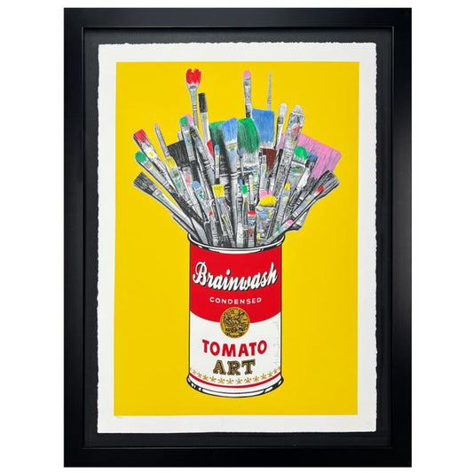 Mr. Brainwash, "Tomato Pop (Yellow)" Framed Limited Edition Hand-Finished Silk Screen. Hand Signed and Certificate of Authenticity.
