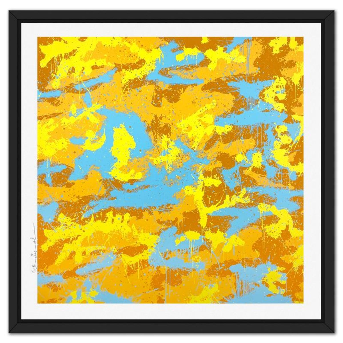 Mr. Brainwash, "Camo Splash B" Framed Limited Edition Silk Screen, Hand Signed with Certificate of Authenticity.