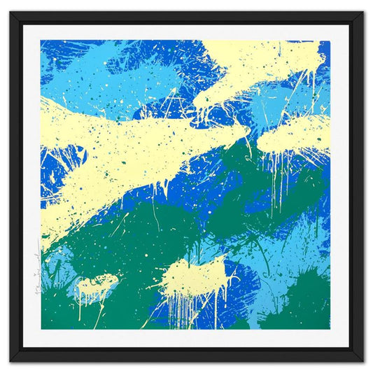 Mr. Brainwash, "Camo Splash D" Framed Limited Edition Silk Screen, Hand Signed with Certificate of Authenticity.