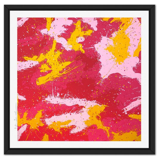 Mr. Brainwash, "Camo Splash F" Framed Limited Edition Silk Screen, Hand Signed with Certificate of Authenticity.