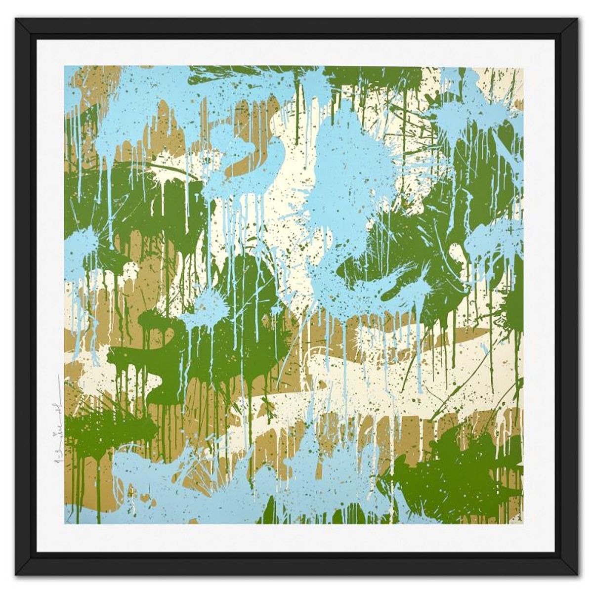 Mr. Brainwash, "Camo Splash H" Framed Limited Edition Silk Screen, Hand Signed with Certificate of Authenticity.