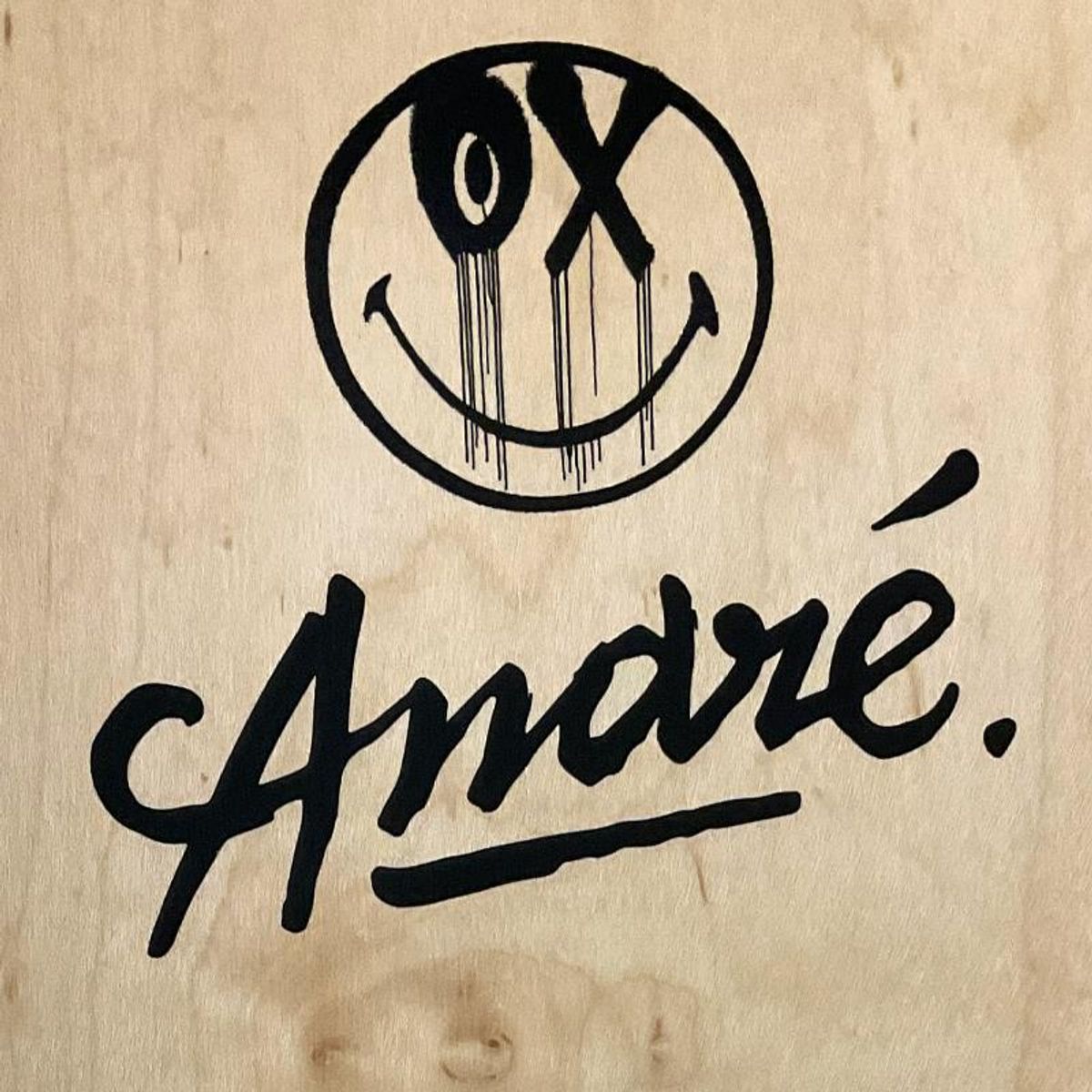 Andre Saraiva, "Mr. A Smiley" Framed Limited Edition Skateboard Triptych, Numbered and Plate Signed with Letter of Authenticity.