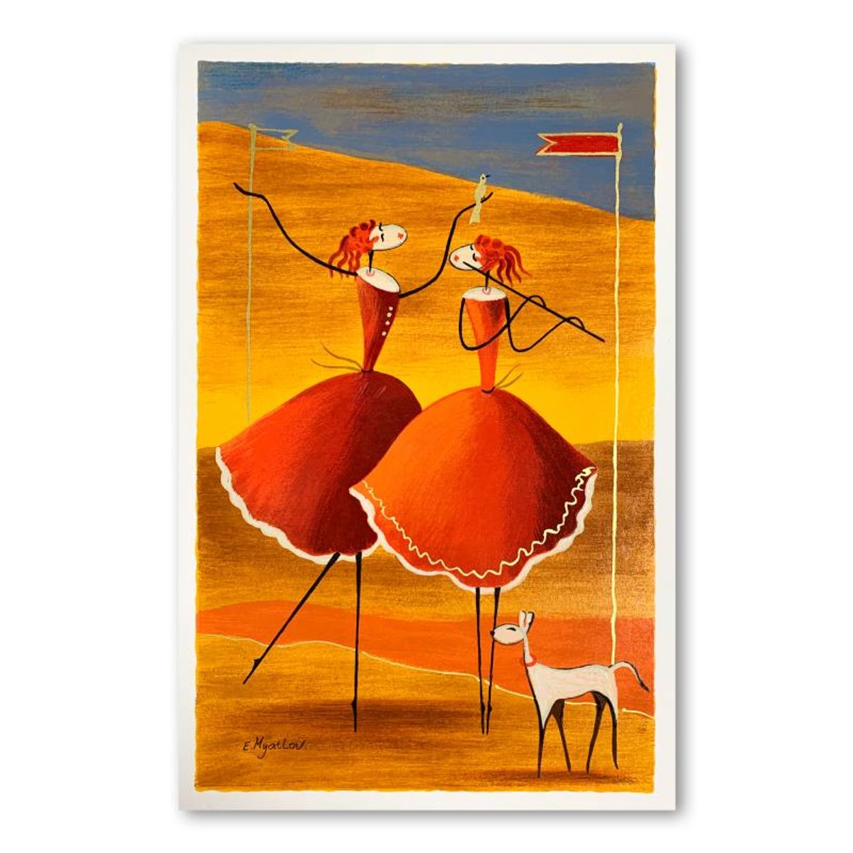 Ester Myatlov, "Enchanted" Hand Signed Limited Edition Serigraph on Paper with Letter of Authenticity.