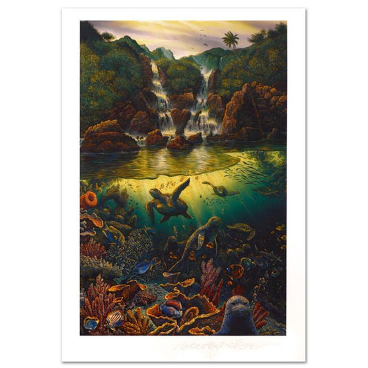 Robert Lyn Nelson, "Viridian Overture" Limited Edition Mixed Media, Numbered and Hand Signed with Letter of Authenticity.