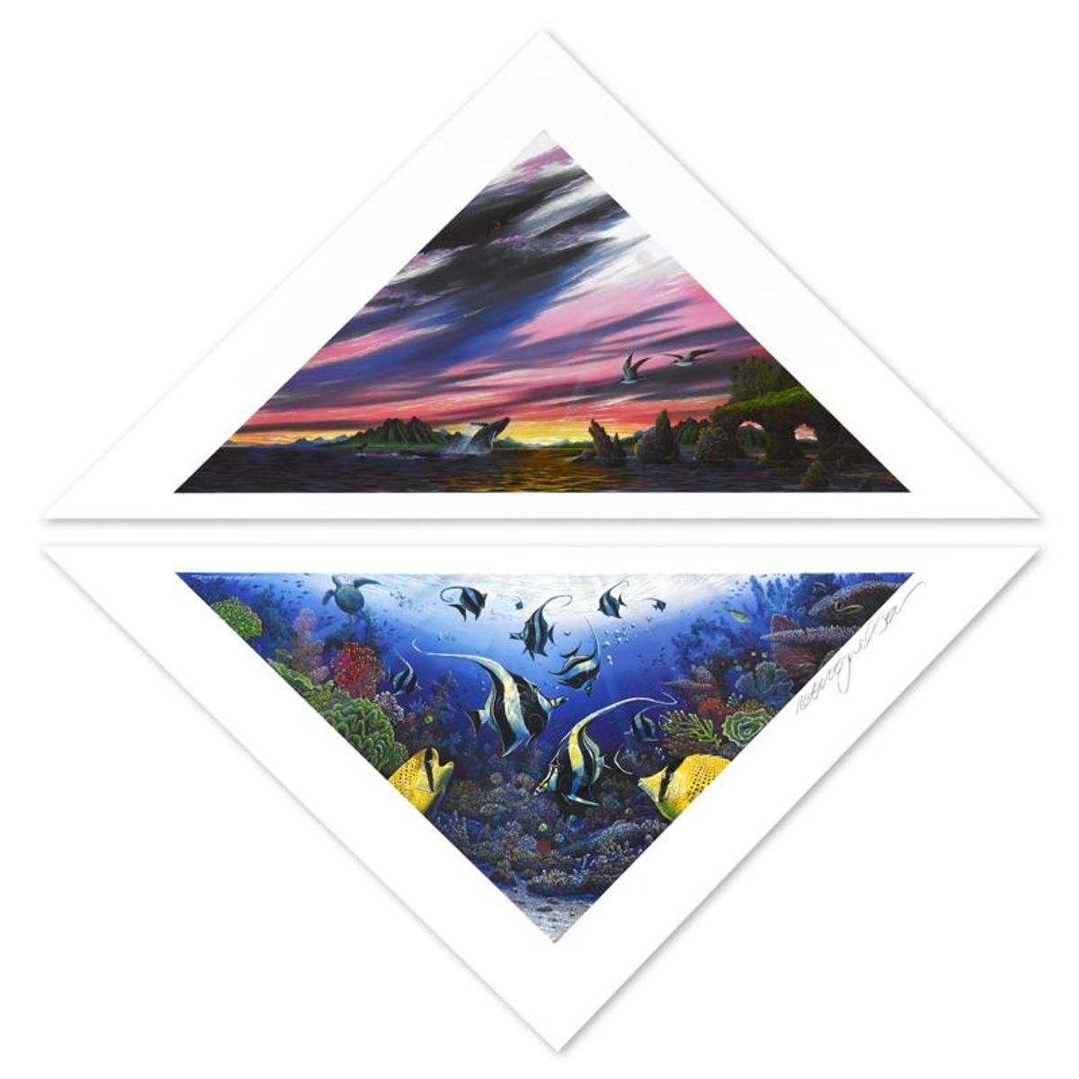 Robert Lyn Nelson, "Diamonds of the Sea" Limited Edition Mixed Media, Numbered and Hand Signed with Letter of Authenticity.