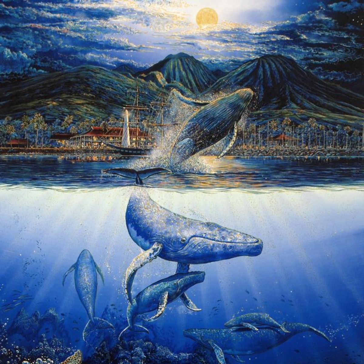 Robert Lyn Nelson, "Two Worlds" Limited Edition Mixed Media, Numbered and Hand Signed with Letter of Authenticity.