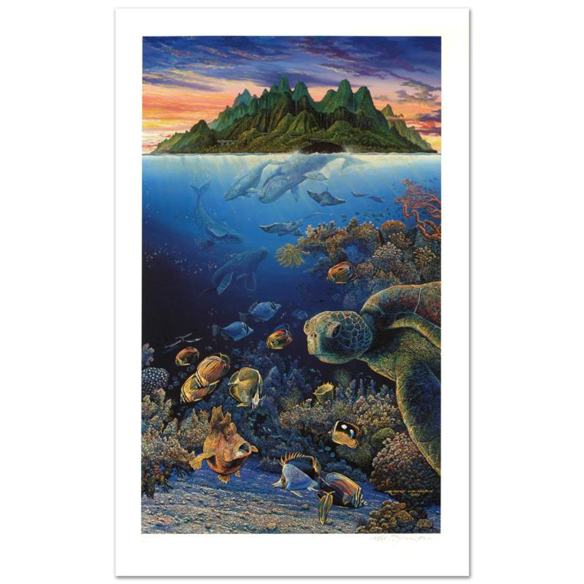 Robert Lyn Nelson, "An Underwater Congress" Limited Edition Mixed Media, Numbered and Hand Signed with Letter of Authenticity. (Disclaimer)