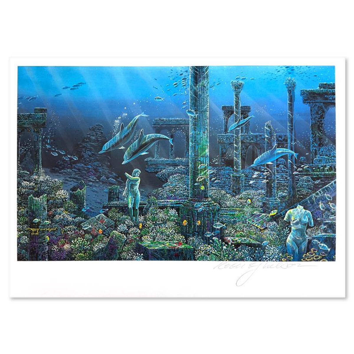 Robert Lyn Nelson, "Athenian Odyssey" Limited Edition Mixed Media, Numbered and Hand Signed with Letter of Authenticity. (Disclaimer)