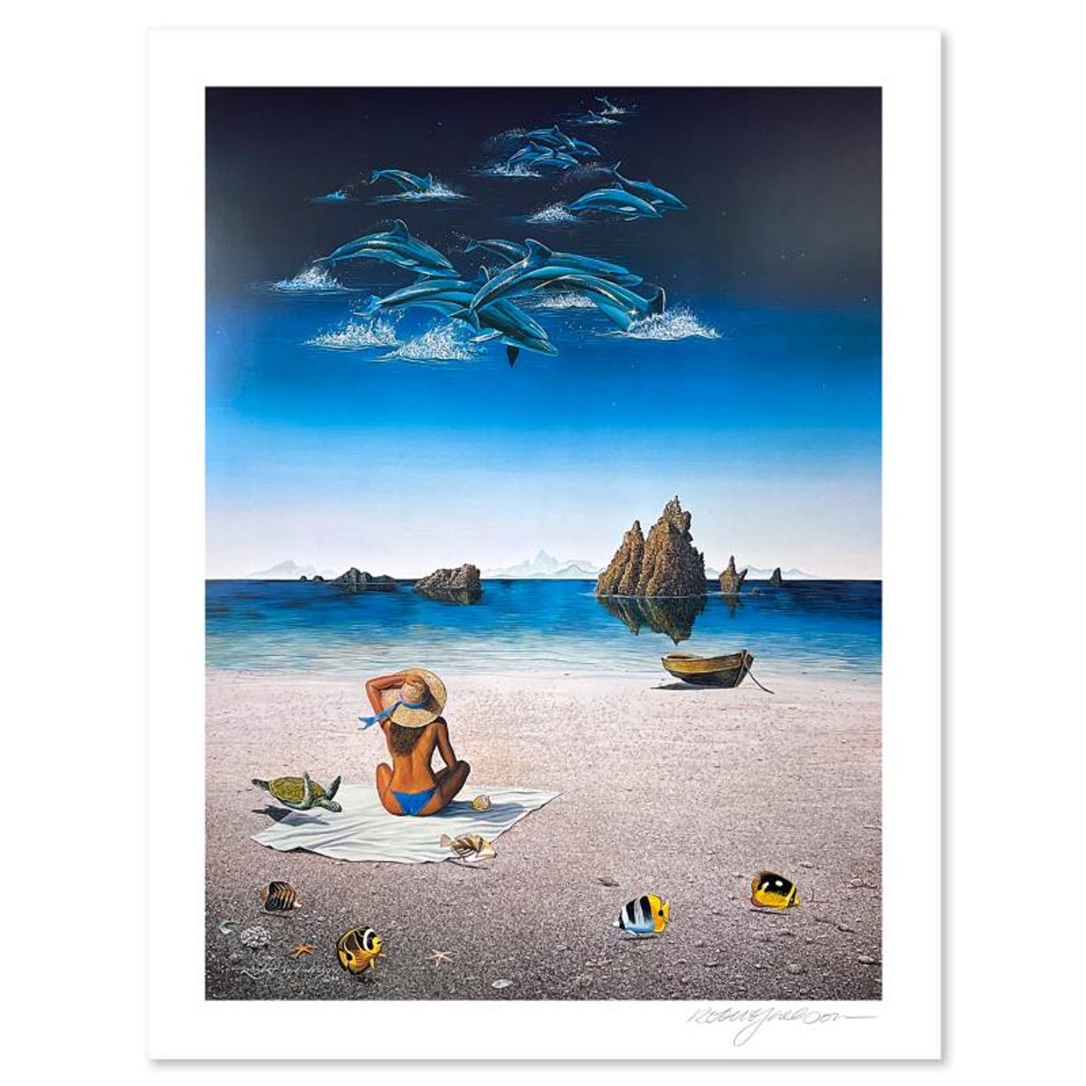 Robert Lyn Nelson, "Summer Illusions" Limited Edition Mixed Media, Numbered and Hand Signed with Letter of Authenticity