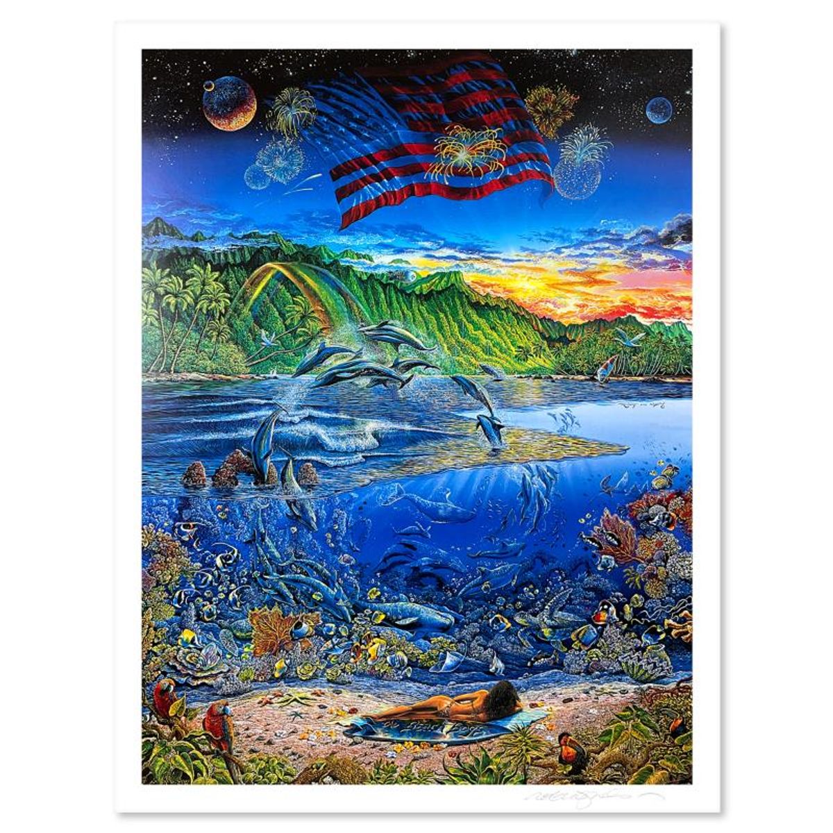 Robert Lyn Nelson, "Ring of Life" Limited Edition Mixed Media, Numbered and Hand Signed with Letter of Authenticity