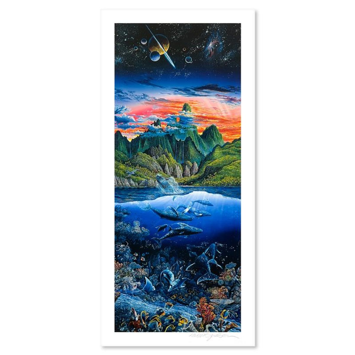 Robert Lyn Nelson, "Oasis" Limited Edition Mixed Media, Numbered and Hand Signed with Letter of Authenticity