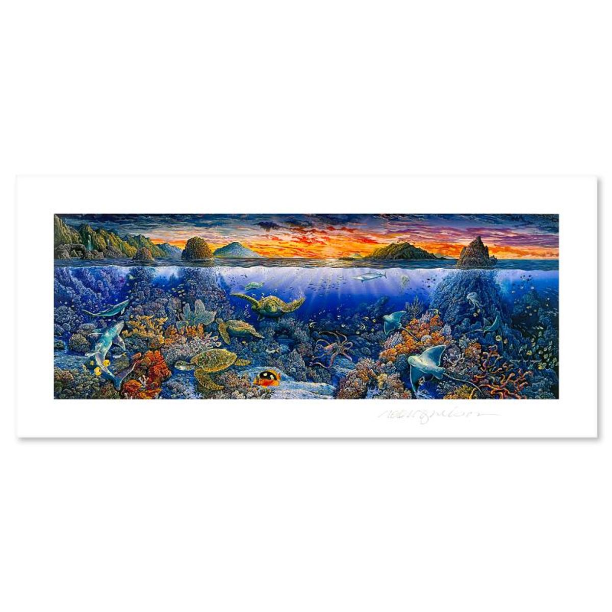 Robert Lyn Nelson, "Sweeping Hana Vistas" Limited Edition Mixed Media, Numbered and Hand Signed with Letter of Authenticity