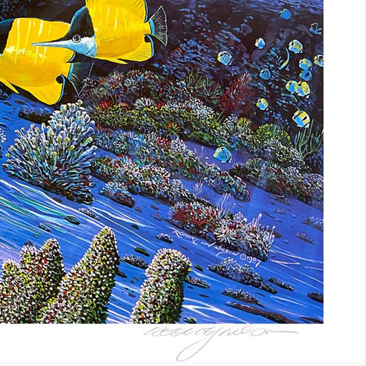 Robert Lyn Nelson, "The Turtle and the Butterfly" Limited Edition Mixed Media, Numbered and Hand Signed with Letter of Authenticity