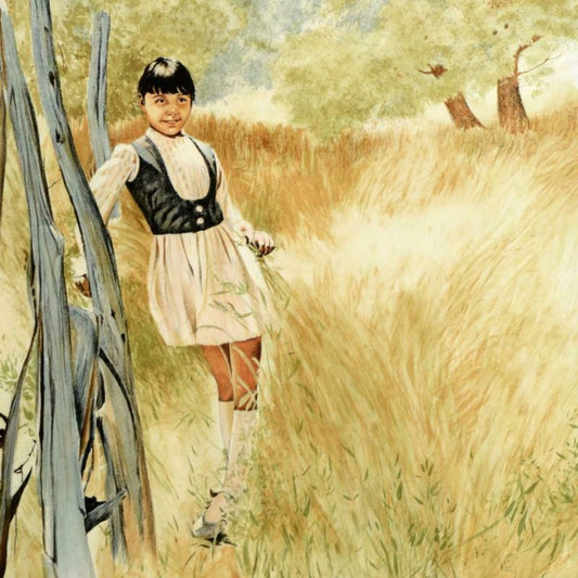 William Nelson, "Girl in Meadow" Limited Edition Serigraph, Numbered and Hand Signed by the Artist.