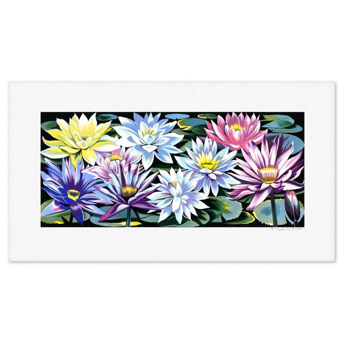 Lowell Nesbitt, "Water Lily II" Limited Edition Serigraph, Numbered and Hand Signed with Letter of Authenticity