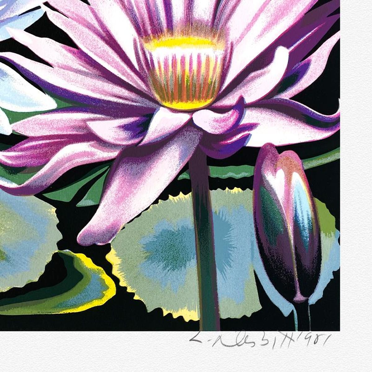 Lowell Nesbitt, "Water Lily II" Limited Edition Serigraph, Numbered and Hand Signed with Letter of Authenticity