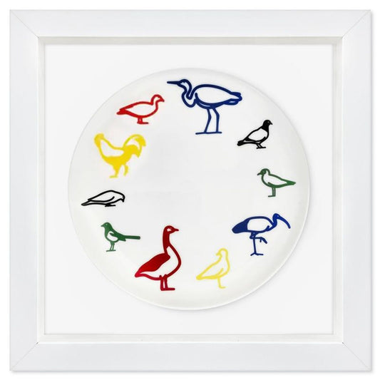 Julian Opie, "Birds" Framed Limited Edition Fine Bone China Plate.