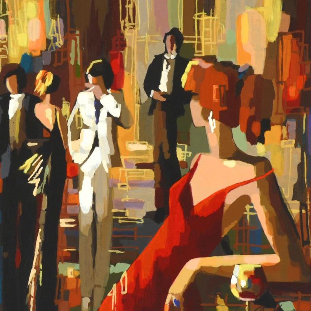 Nelly Panto, "Spotlights" Limited Edition Serigraph, Numbered and Hand Signed with Certificate of Authenticity.