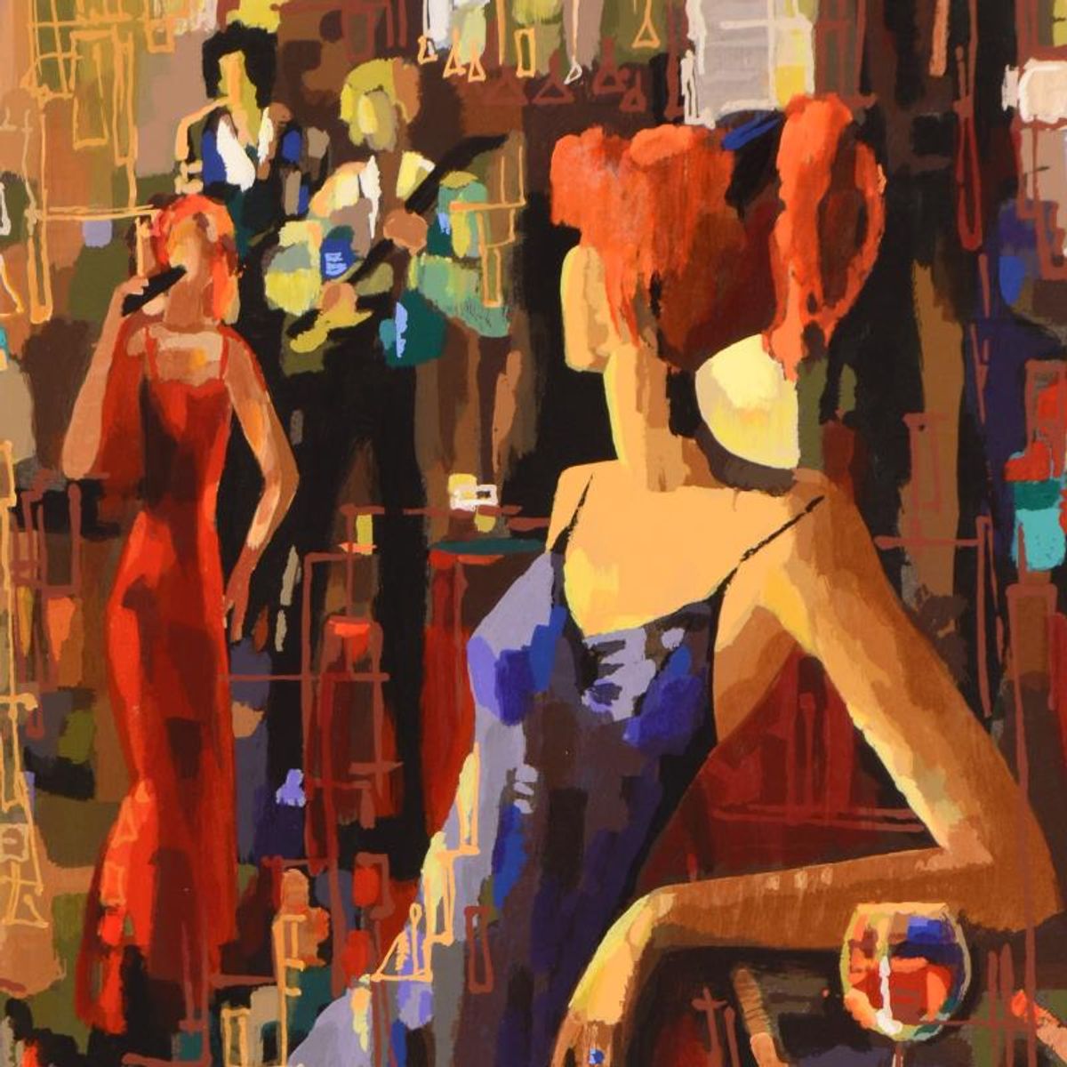 Nelly Panto, "Waiting for You" Limited Edition Serigraph, Numbered and Hand Signed with Certificate of Authenticity.